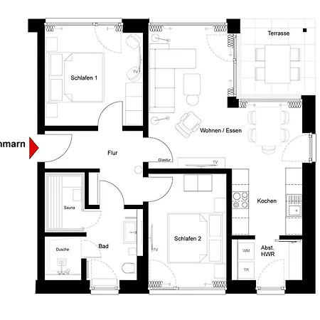 Appartamento Exklusive Beltstrand Mit 2 Schlafzimmern Und Garten *